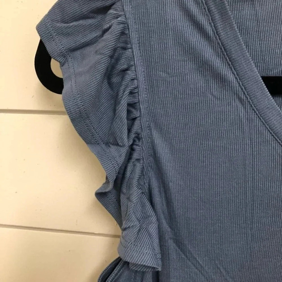 Matilda Jane Far Away Flutter Sleeve Blue-Gray Midi Sheath Dress Size Small NWT - Picture 11 of 16